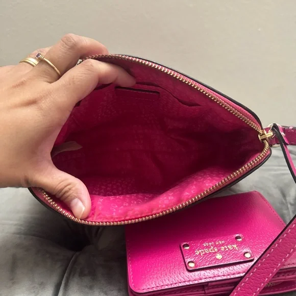 Kate Spade Fuchsia Crossbody Bag and Wallet - Picture 6 of 6
